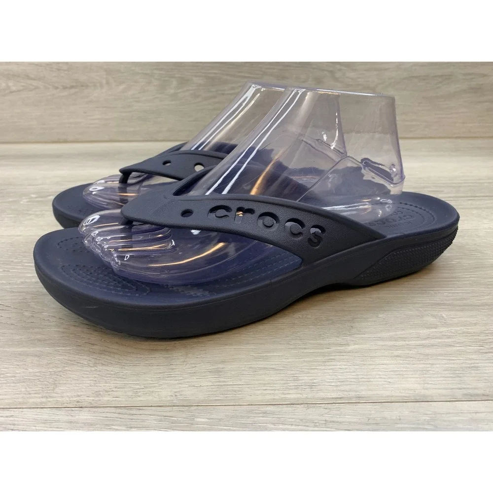 Crocs Athens Flip Flop Sandals Navy Blue Men's 9 Thong Sandals Comfort Shoes